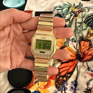 Judith Leiber Gold and Silver Crystal Smartwatch